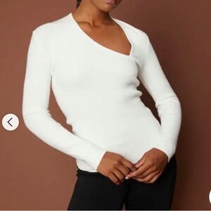 OAK + FORT asymmetrical White Sweater
